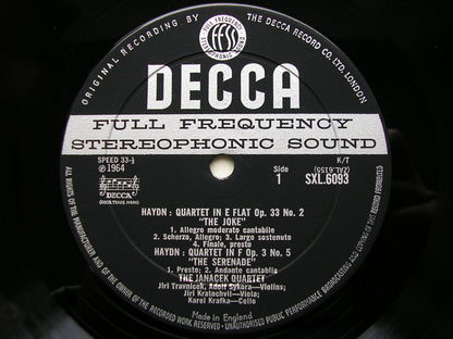 SXL 6093  HAYDN: THREE STRING QUARTETS       JANACEK QUARTET      ED1