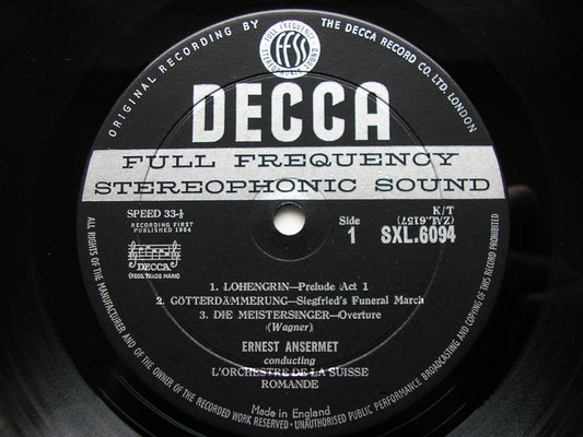 SXL 6094  ANSERMET CONDUCTS WAGNER: LOHENGRIN / PARSIFAL / DIE MEISTERSINGER / TWILIGHT OF THE GODS      ED1