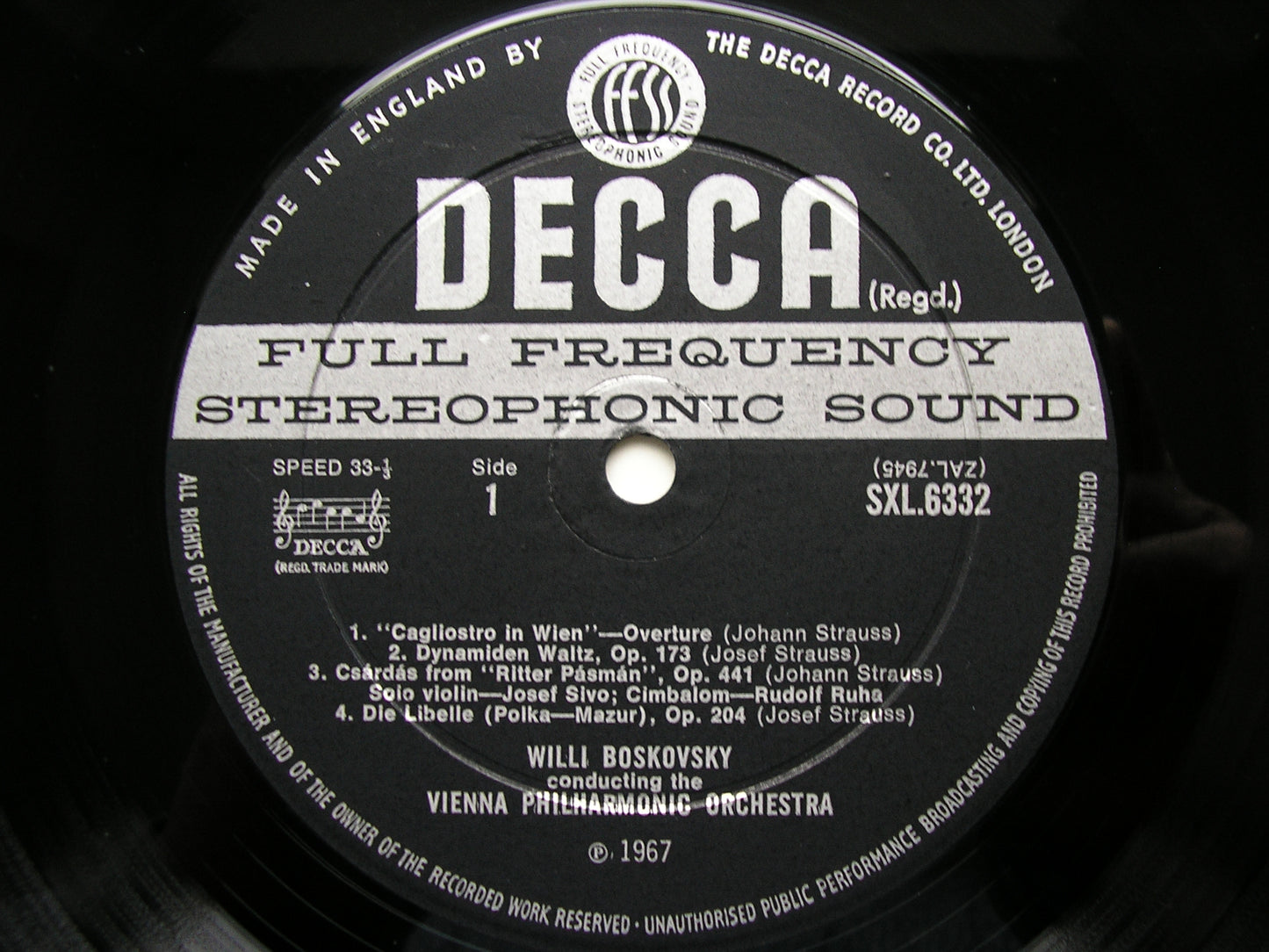 SXL 6332  NEW YEAR'S CONCERT:  MUSIC OF JOHANN & JOSEF STRAUSS    ED2