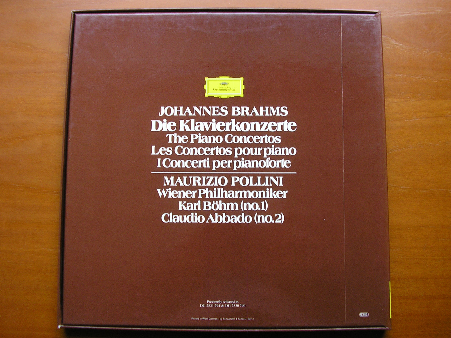 BRAHMS: THE PIANO CONCERTOS       POLLINI / VIENNA PHILHARMONIC / BOHM / ABBADO    2LP    2707 127