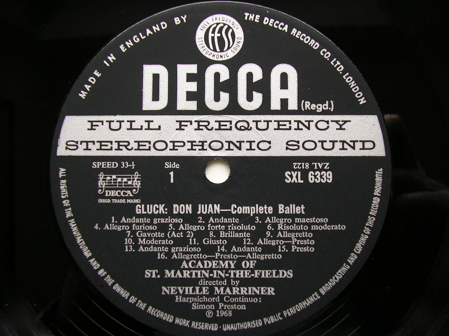 SXL 6339  GLUCK: DON JUAN complete ballet (1761)     MARRINER / ACADEMY OF ST MARTIN IN THE FIELDS    ED3
