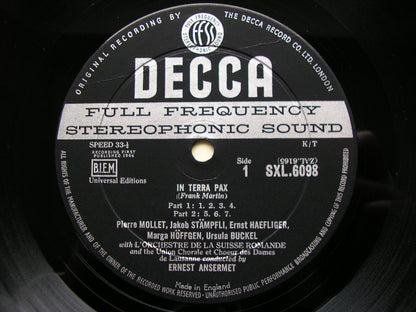 SXL 6098  MARTIN: IN TERRA PAX      SOLOISTS / SUISSE ROMANDE / ANSERMET      ED1