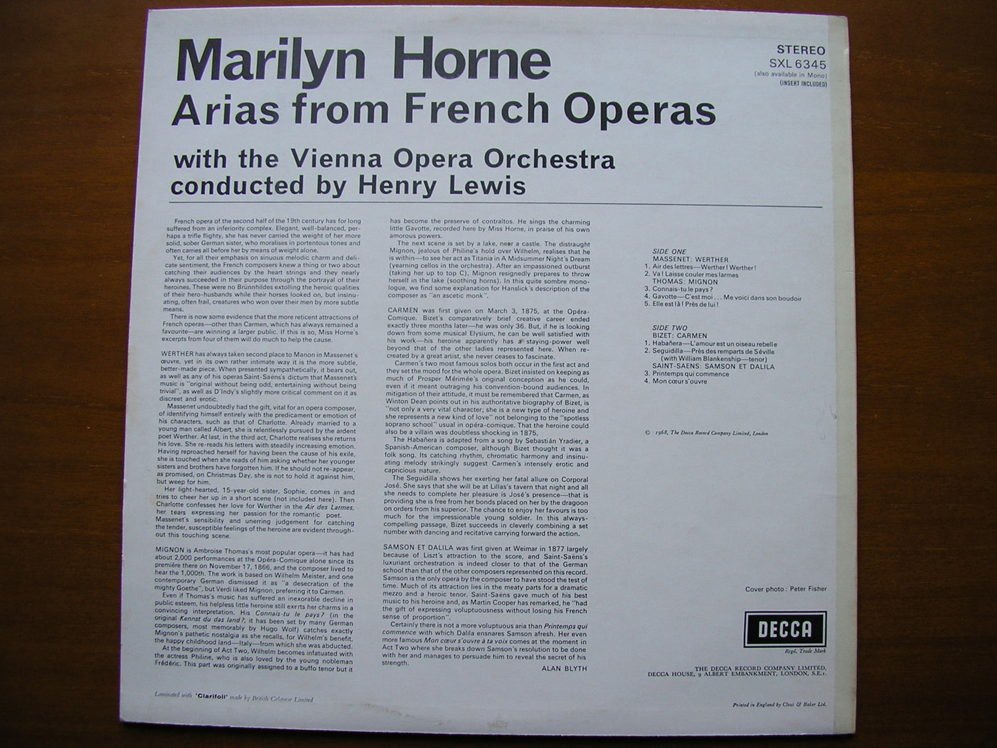 SXL 6345  FRENCH OPERA ARIAS: MASSENET / THOMAS / SAINT-SAENS / BIZET       HORNE / VIENNA OPERA ORCHESTRA / LEWIS      ED2