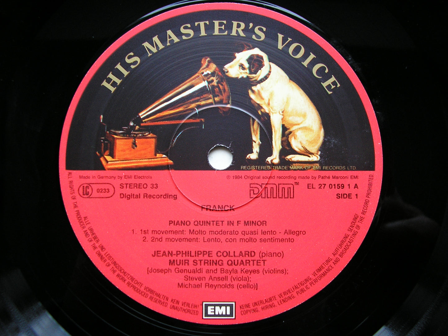 FRANCK: PIANO QUINTET / PRELUDE, CHORALE & FUGUE      COLLARD / MUIR QUARTET     27 0159
