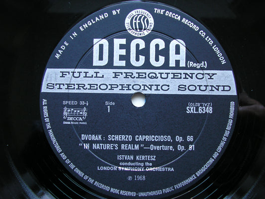 SXL 6348  DVORAK: CONCERT OVERTURES / SCHERZO CAPRICCIOSO      KERTESZ / LONDON SYMPHONY    ED2