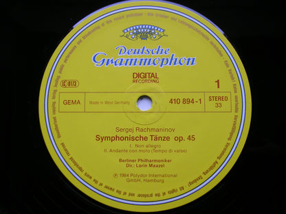 RACHMANINOV: SYMPHONIC DANCES / INTERMEZZO / VOCALISE     MAAZEL / BERLIN PHILHARMONIC   410 894