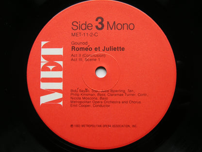 GOUNOD: ROMEO ET JULIETTE      BJORLING / SAYAO / BROWNLEE / MET OPERA / COOPER     3LP    MET 11