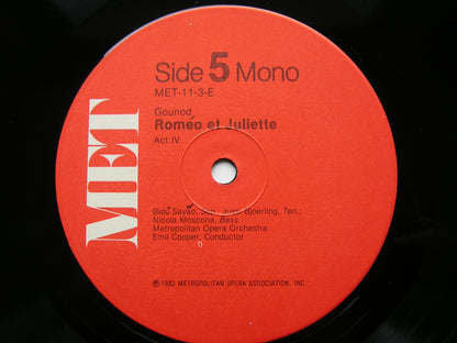 GOUNOD: ROMEO ET JULIETTE      BJORLING / SAYAO / BROWNLEE / MET OPERA / COOPER     3LP    MET 11