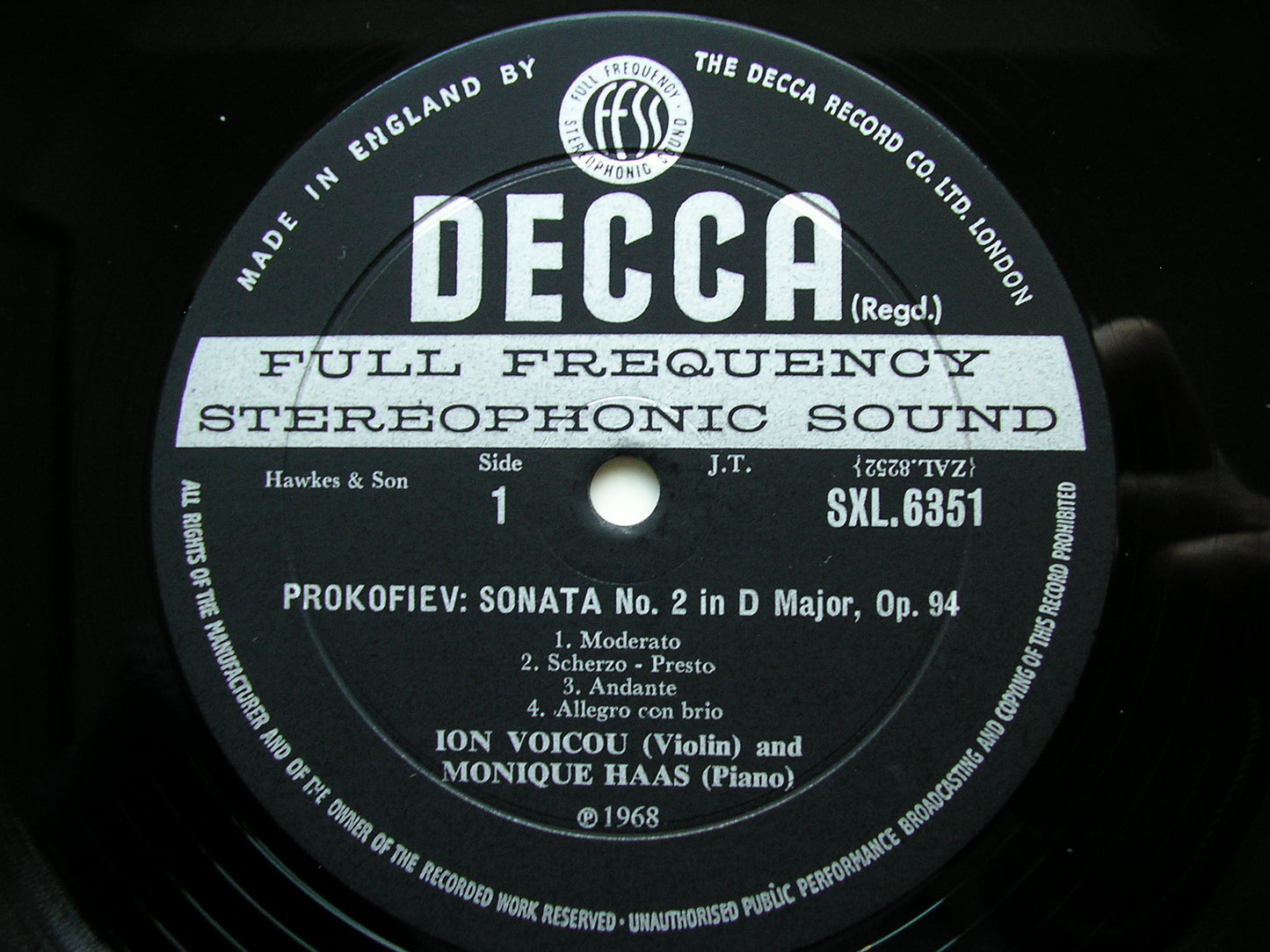 SXL 6351  VIOLIN SONATAS: PROKOFIEV / MILHAUD / DEBUSSY     ION VOICOU / MONIQUE HAAS    ED2