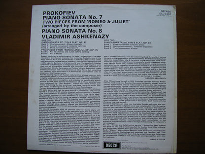 SXL 6346  PROKOFIEV: PIANO SONATAS Nos. 7 & 8 / TWO PIECES FROM ROMEO & JULIET      ASHKENZY    ED2