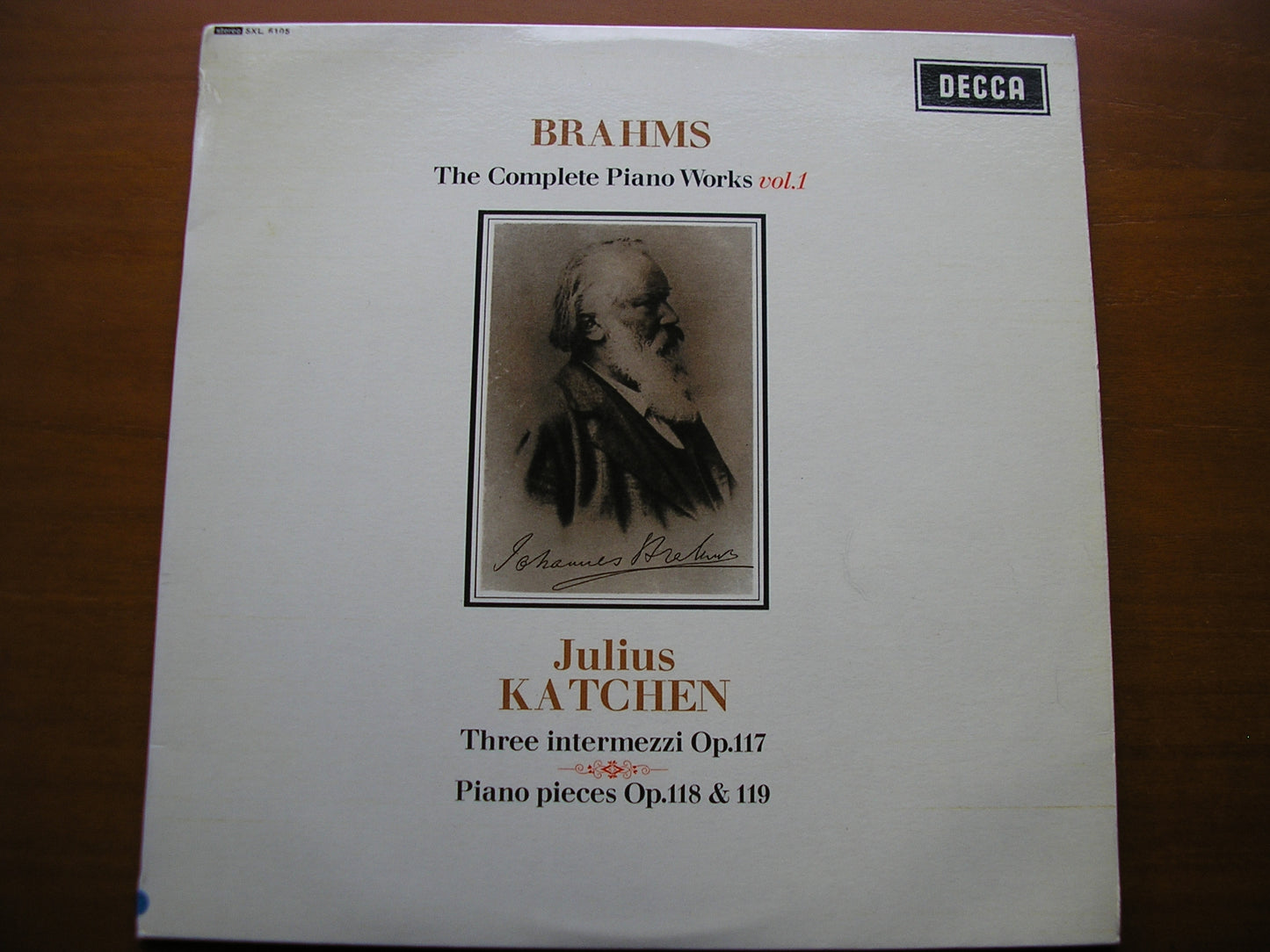SXL 6105  BRAHMS: COMPLETE PIANO WORKS  Volume 1       JULIUS KATCHEN     ED1