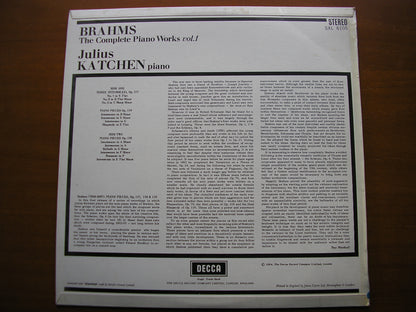 SXL 6105  BRAHMS: COMPLETE PIANO WORKS  Volume 1       JULIUS KATCHEN     ED1