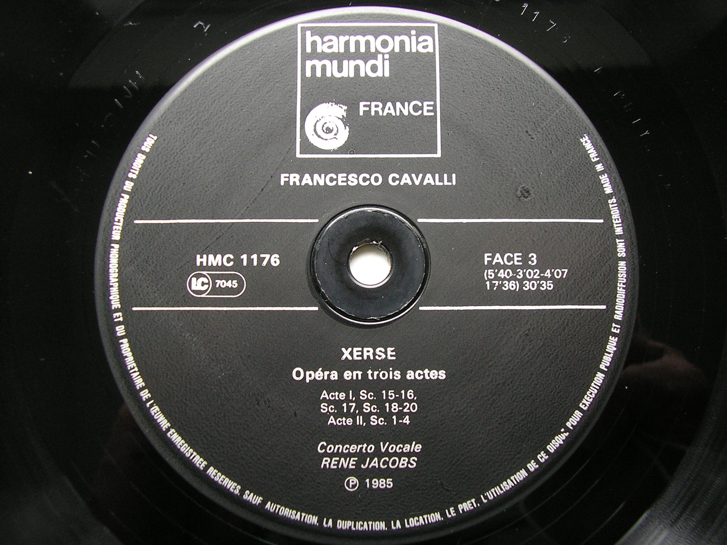 CAVALLI: XERXES       JACOBS / NELSON / GALL / POULENARD / DE MAY / ENSEMBLE INSTRUMENTAL / JACOBS     4LP     HMC 1175-78