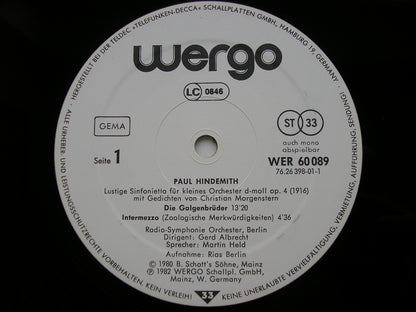 HINDEMITH: LUSTIGE SINFONIETTA         BERLIN RADIO SYMPHONY / GERD ALBRECHT        WER 60089