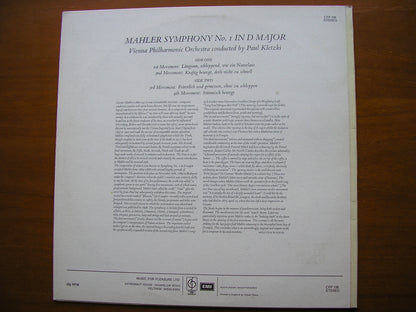 MAHLER: SYMPHONY No. 1        KLETZKI / VIENNA PHILHARMONIC     CFP 138