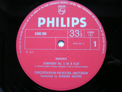 BRUCKNER: SYMPHONY No. 5       HAITINK / CONCERTGEBOUW ORCHESTRA     2LP     6500 365 / 6