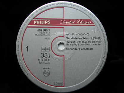 SCHOENBERG: VERKLARTE NACHT / TRIO / PHANTASY      SCHOENBERG ENSEMBLE    416 306
