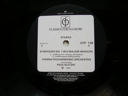 MAHLER: SYMPHONY No. 1        KLETZKI / VIENNA PHILHARMONIC     CFP 138