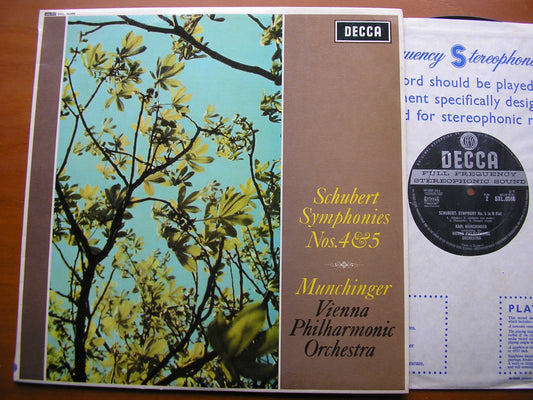 SCHUBERT: SYMPHONIES Nos. 4 & 5     MUNCHINGER / VIENNA PHILHARMONIC     SXL 6086