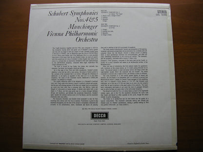 SCHUBERT: SYMPHONIES Nos. 4 & 5     MUNCHINGER / VIENNA PHILHARMONIC     SXL 6086