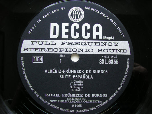 SXL 6355  ALBENIZ: SUITE ESPANOLA      DE BURGOS / NEW PHILHARMONIA   ED3