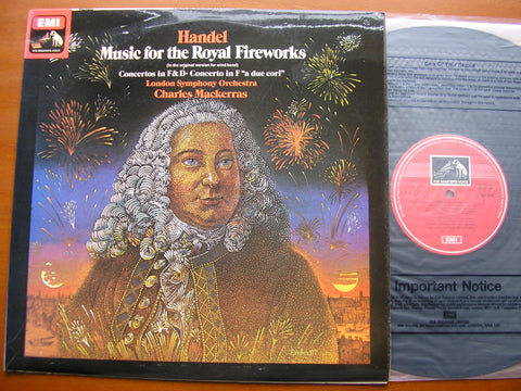 HANDEL: MUSIC FOR THE ROYAL FIREWORKS / CONCERTOS in F & D / CONCERTO no. 2    MACKERRAS / LONDON SYMPHONY    ASD 3395