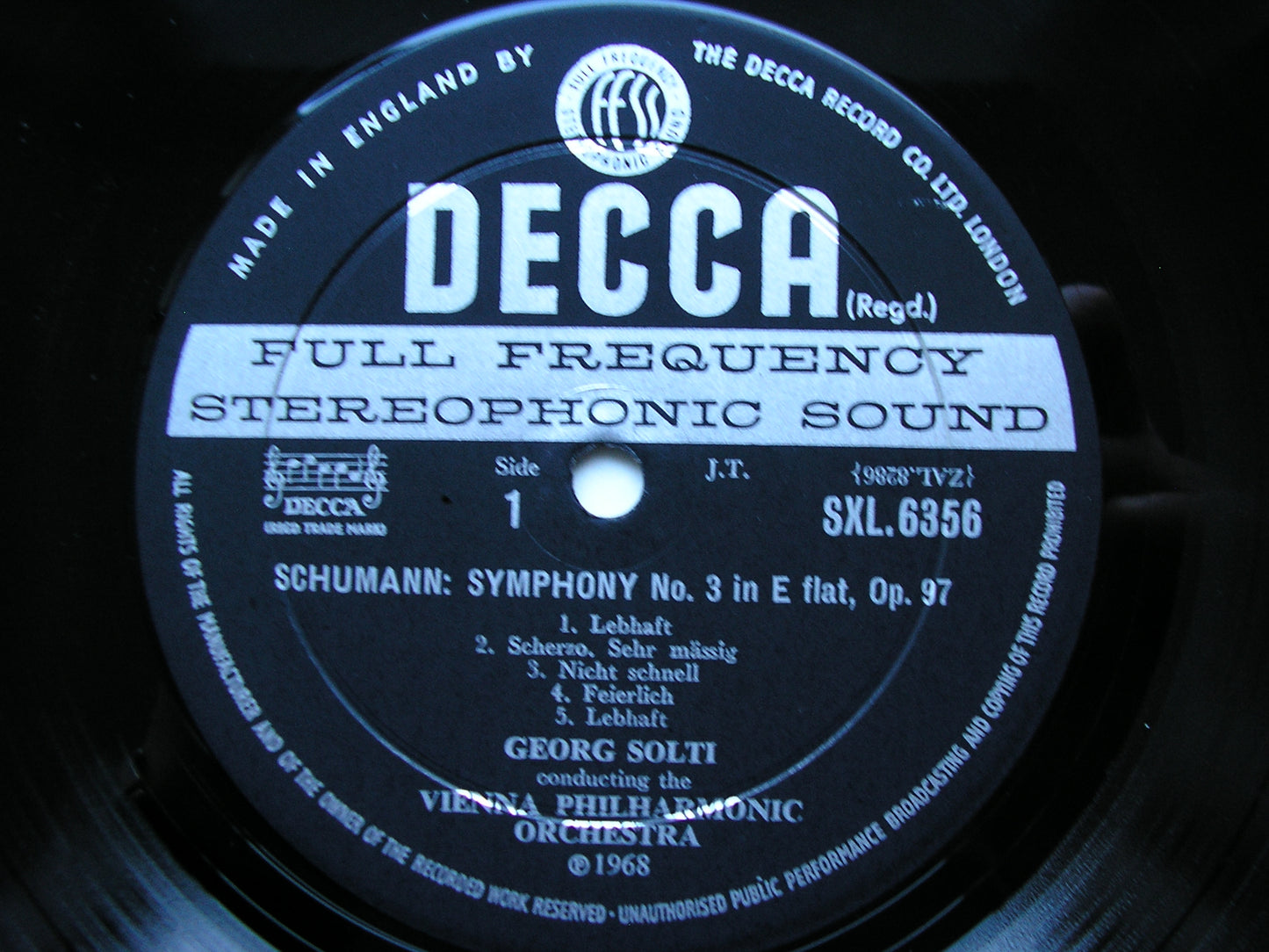SXL 6356  SCHUMANN: SYMPHONIES Nos. 3 & 4     SOLTI / VIENNA PHILHARMONIC    ED2
