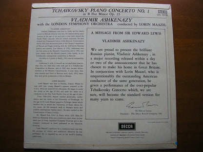 TCHAIKOVSKY: PIANO CONCERTO No. 1     ASHKENAZY / LONDON SYMPHONY / MAAZEL     SXL 6058