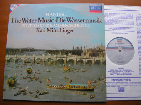 HANDEL: WATER MUSIC    MUNCHINGER / STUTTGART CHAMBER ORCHESTRA    SXDL 7550