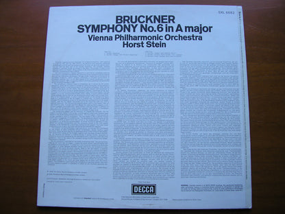 BRUCKNER: SYMPHONY No. 6     STEIN / VIENNA PHILHARMONIC    SXL 6682