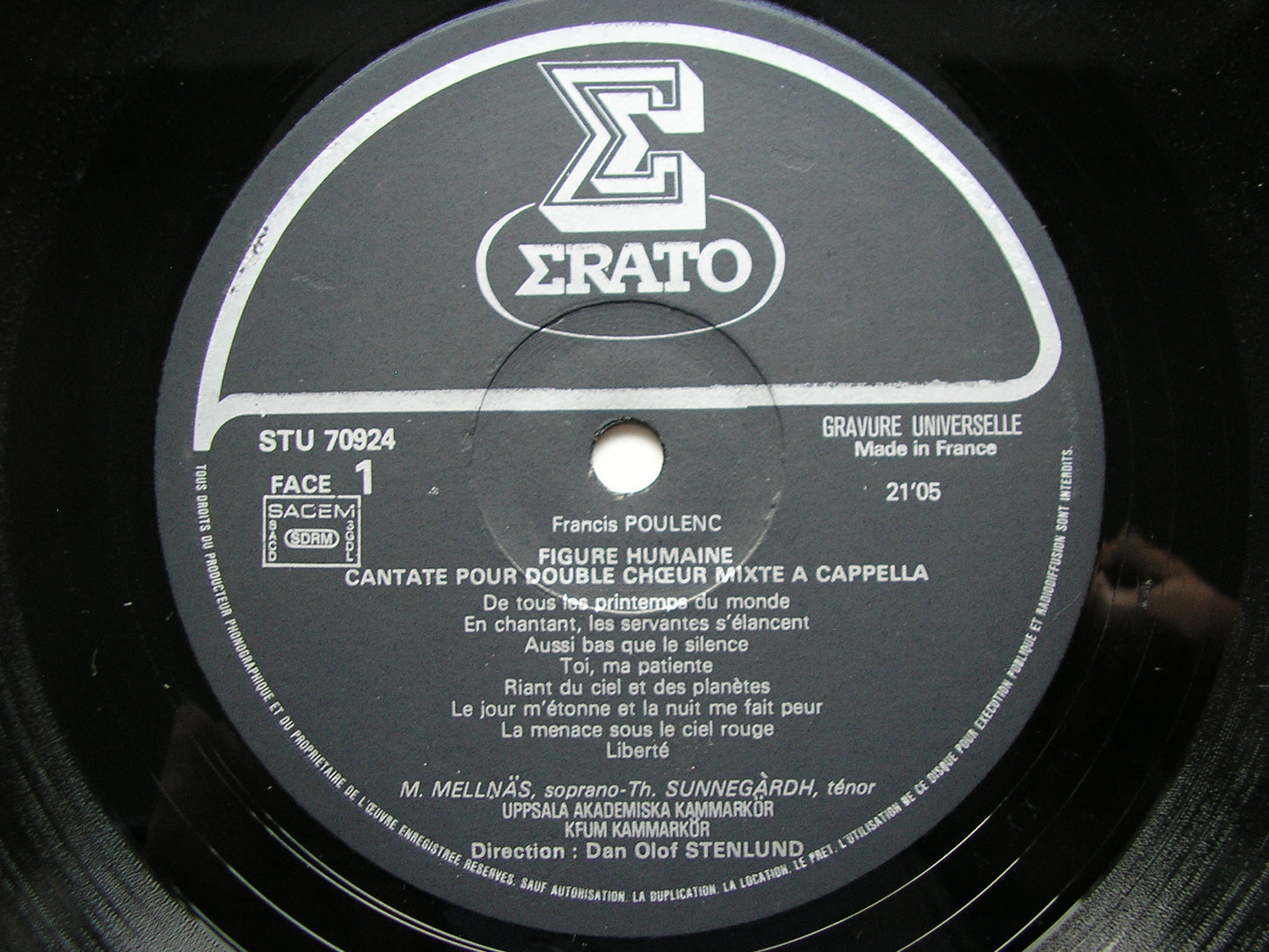 POUENC: FIGURE HUMAINE / MASS in G / FOUR LITTLE PRAYERS     STU 70924