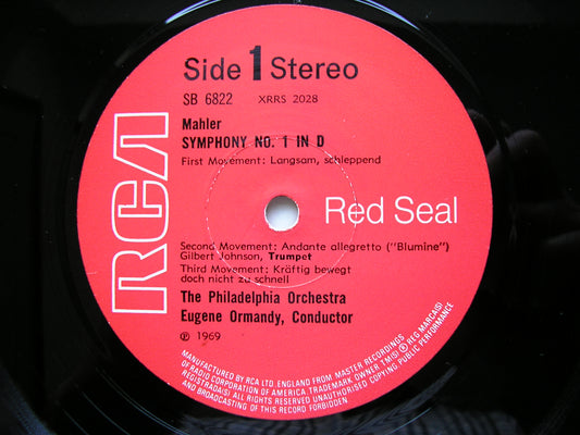 MAHLER: SYMPHONY No. 1       ORMANDY / PHILADELPHIA ORCHESTRA      SB 6822
