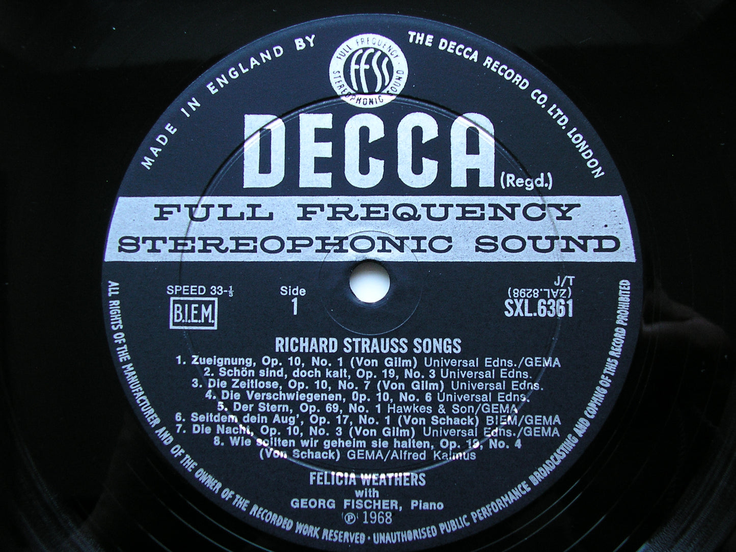 SXL 6361  RICHARD STRAUSS: LIEDER      WEATHERS / FISCHER     ED2