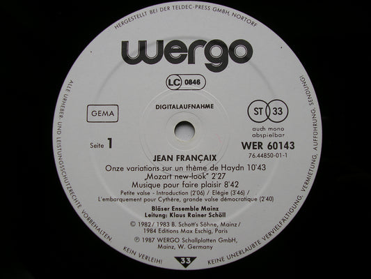 FRANCAIX: MUSIQUE POUR FAIRE PLAISIR       FRANCAIX / MAINZ WIND ENSEMBLE       WER 60143