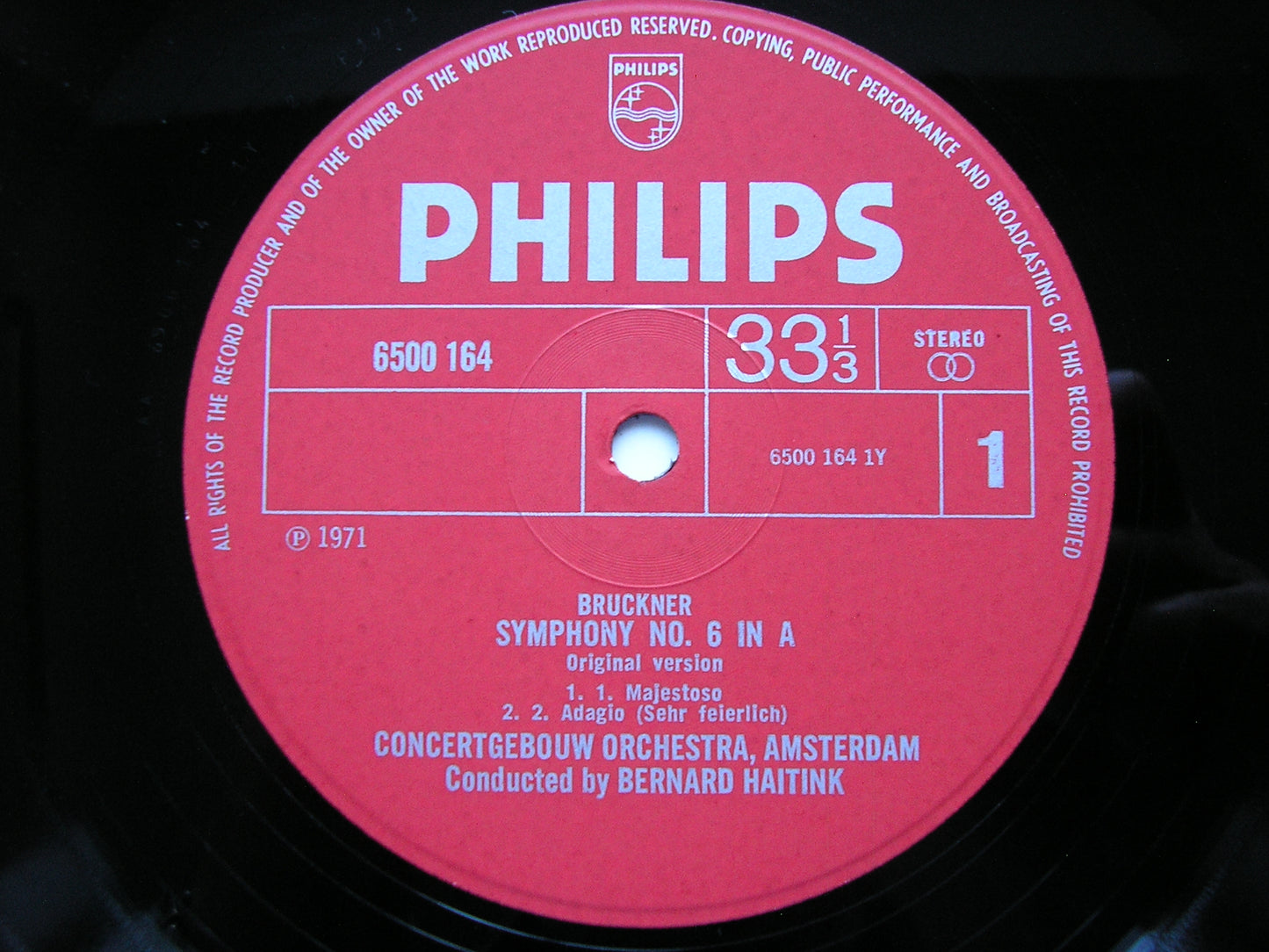 BRUCKNER: SYMPHONY No. 6       HAITINK / CONCERTGEBOUW ORCHESTRA     6500 164