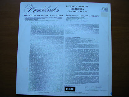 SXL 6363  MENDELSSOHN: SYMPHONIES Nos. 3 & 4       ABBADO / LONDON SYMPHONY    ED1