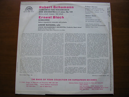 SCHUMANN: CELLO CONCERTO / BLOCH: SCHELOMO      NAVARRA / CZECH PHILHARMONIC / ANCERL    SUA ST 50581
