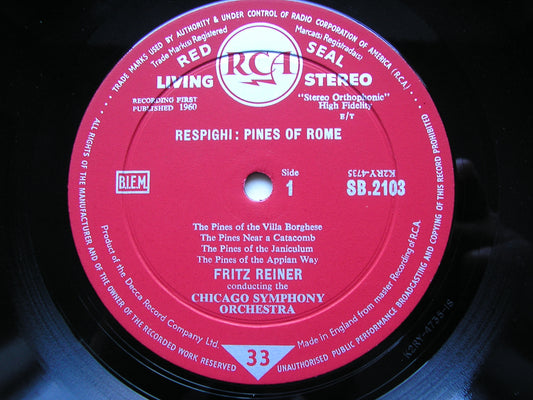 RESPIGHI: PINES OF ROME / FOUNTAINS OF ROME      REINER / CHICAGO SYMPHONY    SB 2103