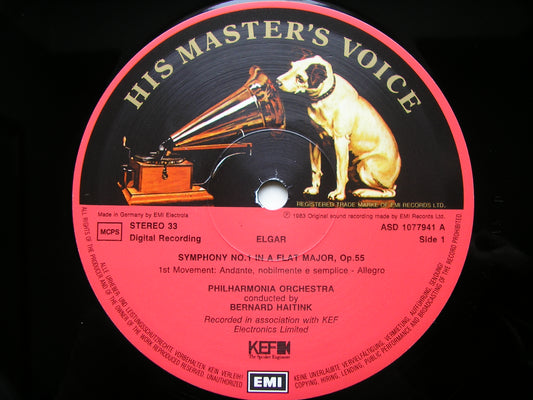 ELGAR: SYMPHONY No. 1      HAITINK / PHILHARMONIA ORCHESTRA     ASD 1077941