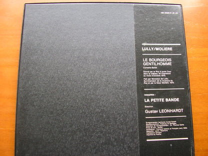 LULLY / MOLIERE: LE BOURGEOIS GENTILHOMME     LA PETITE BAND / GUSTAV LEONHARDT    2LP    HM 20320-21