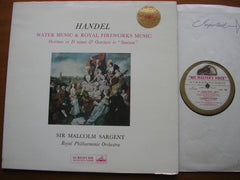 HANDEL: WATER MUSIC / ROYAL FIREWORKS MUSIC / OVERTURES    SARGENT /  ROYAL PHILHARMONIC   ASD 286