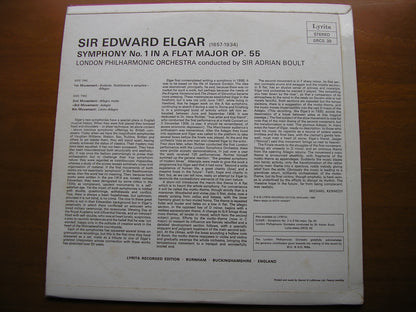 ELGAR: SYMPHONY No. 1     BOULT / LONDON PHILHSRMONIC    SRCS 39