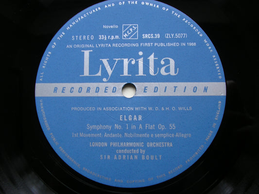 ELGAR: SYMPHONY No. 1     BOULT / LONDON PHILHSRMONIC    SRCS 39