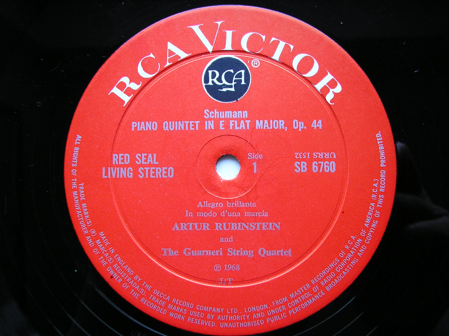 SCHUMANN: PIANO QUINTET    ARTUR RUBINSTEIN / GUARNERI QUARTET     SB 6760