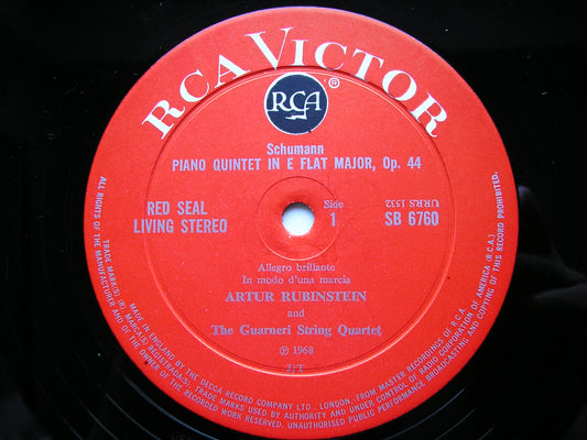 SCHUMANN: PIANO QUINTET    ARTUR RUBINSTEIN / GUARNERI QUARTET     SB 6760