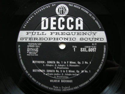 SXL 6097  BEETHOVEN: PIANO SONATAS Nos. 1 / 5 / 6 / 7   WILHELM BACKHAUS     ED1
