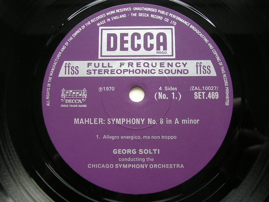 MAHLER: SYMPHONY No. 6 / LIEDER EINES FAHRENDEN GESELLEN    MINTON / CHICAGO SYMPHONY / SOLTI    SET 469 - 70