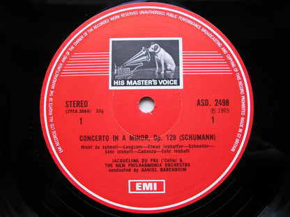 SCHUMANN: CELLO CONCERTO / SAINT-SAENS: CELLO CONCERTO No. 1      DU PRE / NEW PHILHARMONIA / BARENBOIM    ASD 2498