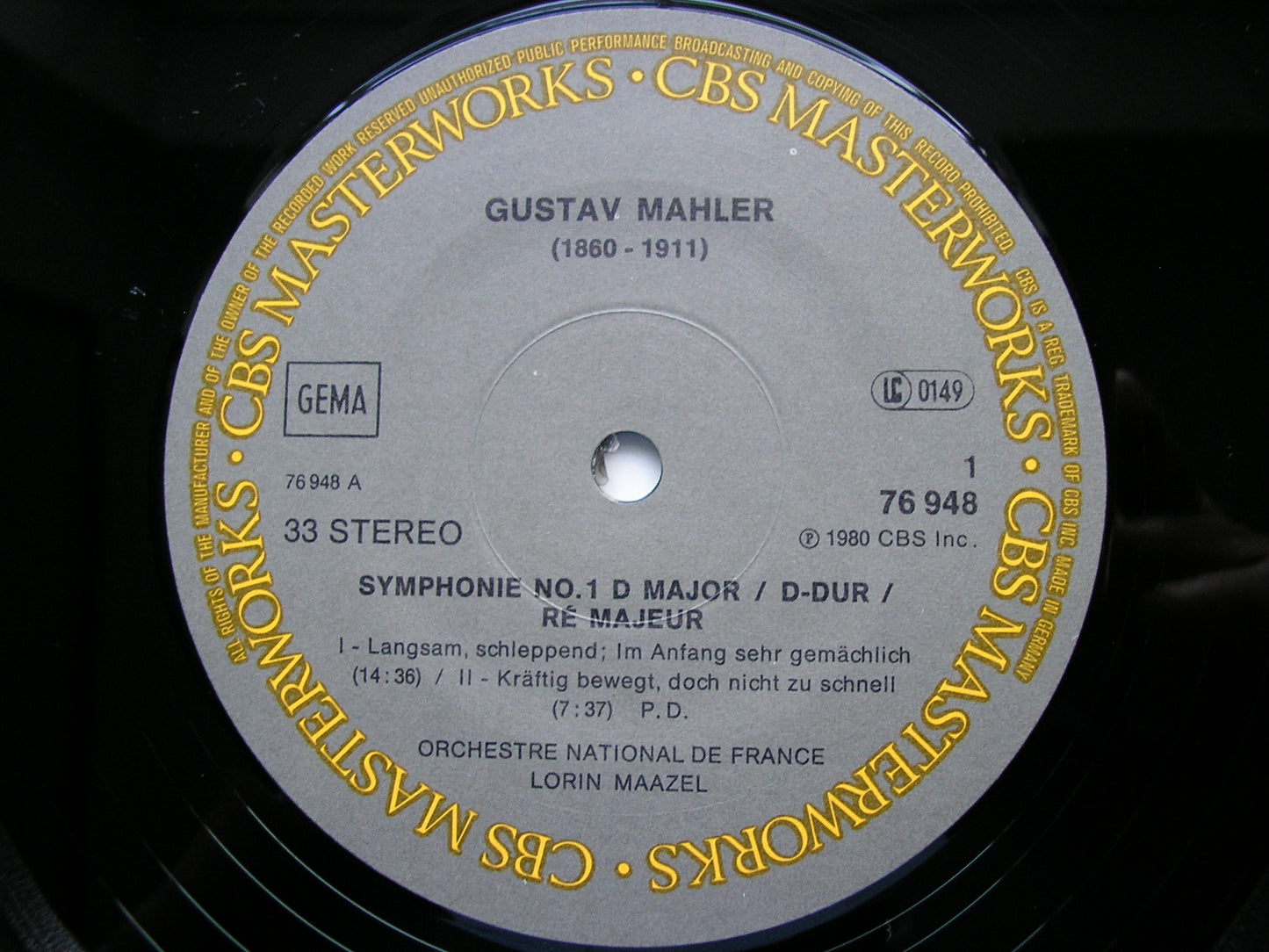 MAHLER: SYMPHONY No. 1      MAAZEL / FRENCH NATIONAL ORCHESTRA      76948