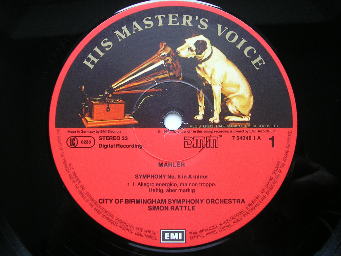 MAHLER: SYMPHONY No. 6    SIMON RATTLE / CITY OF BIRMINGHAM SYMPHONY  7 54047